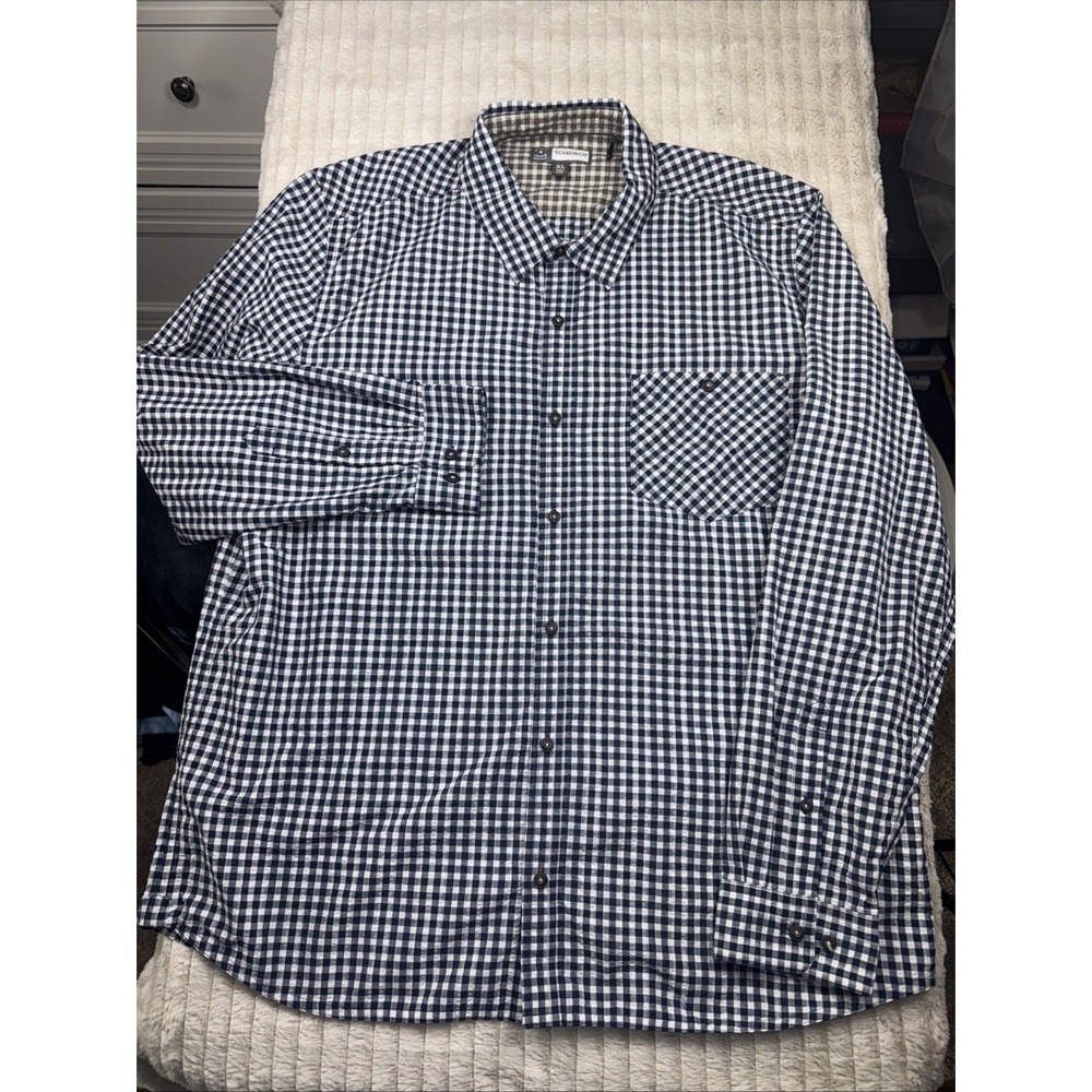Toad‎ &Co Debug Lightness Blue White Plaid Seersucker Insect Shield Shirt Men XL